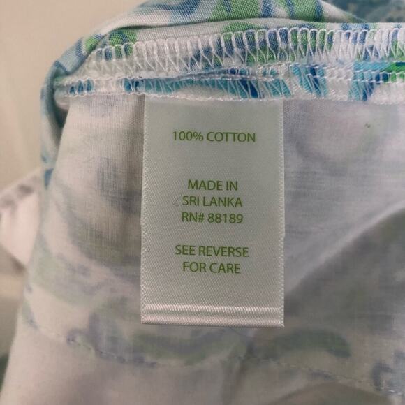 Lilly Pulitzer Buttercup Shorts Size 0 Blue Green Floral Pattern Scalloped Hem - Picture 8 of 9